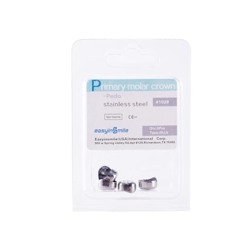 Image of Dental Molar Metal Crowns Kids Stainless Steel Chewing Function Dental Primary Metal Crowns Pack of 5 (DLL5)