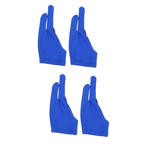 TOKIDNY 4stücke Zwei-finger-zeichnerhandschuhe Für Künstler Antifriction Atmungsaktiv Und Für Zeichnen Skizzieren Und Malen Tablets Blau