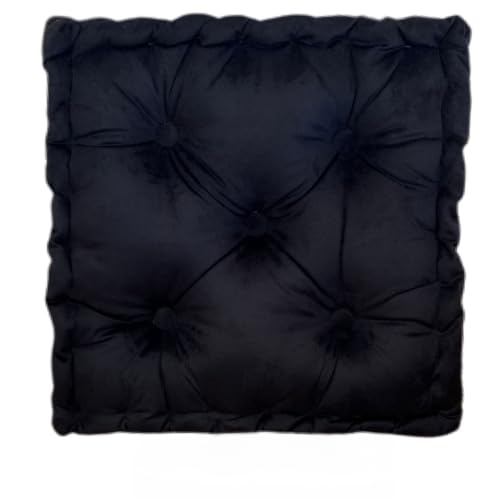 CONJUNTO 2 ALMOFADAS 30X30 X 10 CM FUTON TURCA CHEIA SUEDE ASSENTO(PRETO 15)
