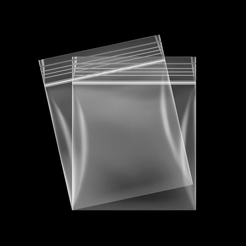 100 Plastic Bags Grip Seal CHOOSE YOUR SIZE Zip Lock Food Safe Storage Clear Sandwich Heavy Duty Poly Pouches Resealable Self Seal Strong Polythene Large Small (140mm x 140mm)