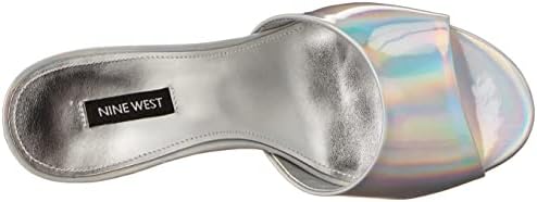 Nine West Women's KOOL3 Heeled Sandal, Irridescent Silver, 7.5 | Image 4