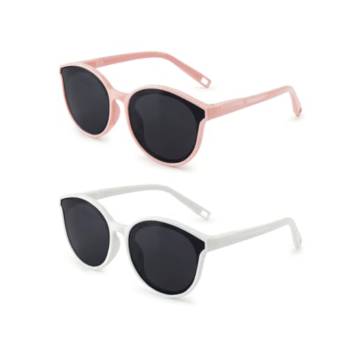 Image of Kids Polarized Sunglasses for Boys Girls, Flexible TPEE Eyewear, Age 3-8 | Filters solar glare and UV rays to shield children's eyes during outdoor play, travel, and beach adventures.