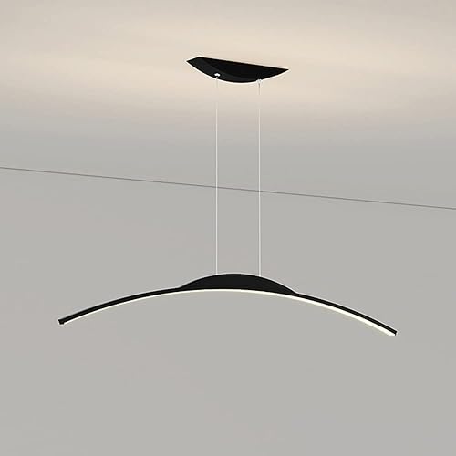 BTSOAR Lámpara colgante de tira larga negra en forma de arco luces LED lineales modernas para colgar lámparas de suspensión para comedor cocina isla disponible en Yaxa Costa Rica