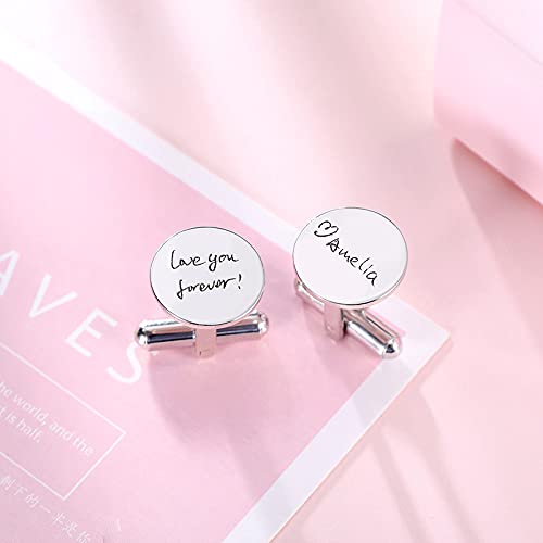 Mancuernillas personalizadas redondas para hombre en acero inoxidable miniatura 3