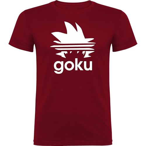 Traineando - Camiseta Dragon Hombre - Camiseta Gku Hombre - Regalo Frikis - 100% Algodón Cuello Redondo.(FR/ES, Letras, XL, Regular, Regular, 1, Granate)