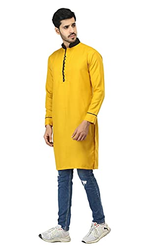 Image of Leriya Fashion Men's Slub Cotton pathan Suit Kurta