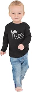 Hello Two 2nd Birthday Kids LONG SLEEVE T-Shirt Birthday Gift Party Child Sibling Celebration Present T Shirt 2 Year Old Second Birthday