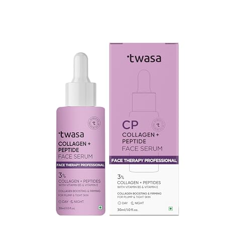 Twasa Collagen & Peptide Face Serum For Collagen Boost, Reduce Fine Lines & Wrinkles, Plump, Tight & Firming Skin | Hydrating & Overnight Repair Serum for Men & Women | 30 ml
