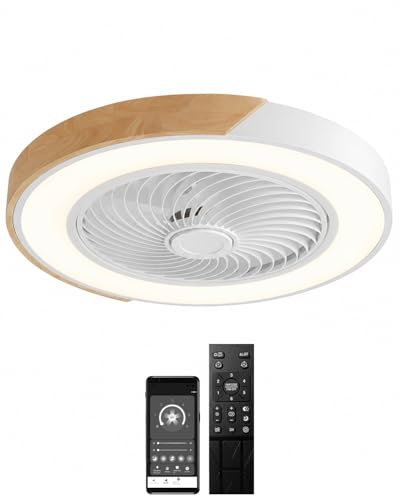 Ventilador de techo con luz LED LANMOU regulable de 52cm y 72W para salon con mando