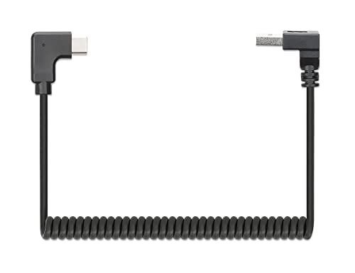 Manhattan Coiled Cable USB-A to USB-C Charger Cable 1 m Black - Image 3
