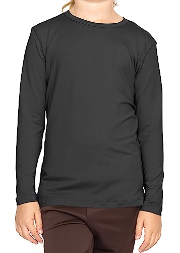 Image of Shirts for Girls Long Sleeve Crew Neck Top, Hoodie or 3 /4 Sleeve Soft Stretch Kids Lightweight Size 2-16