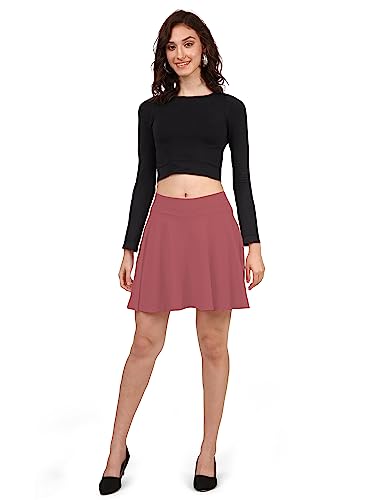 Image of Mehrang Girl's /Women's Classic Stretchy All Time Trendy Skater Skirt with Attached Inner Shorts and Flared Inskirt