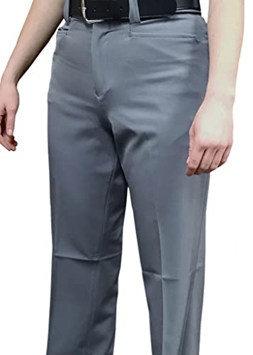 Smitty | BBS-399 | 4-Way Stretch | Womens Baseball Umpire Flat Front Combo Pants | Heather Grey | Elite Official's Choice! (8)