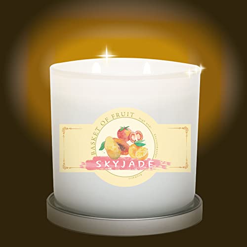Soy Candles For Home Scented, Fruit Scented Candles, Large 16 Oz 2 Wicks Aromatherapy Candles, Long Burn Time, Skyjade Glass Jar Candles With Metal Holder, Christmas Candles Holiday Candle Gift #TOP1