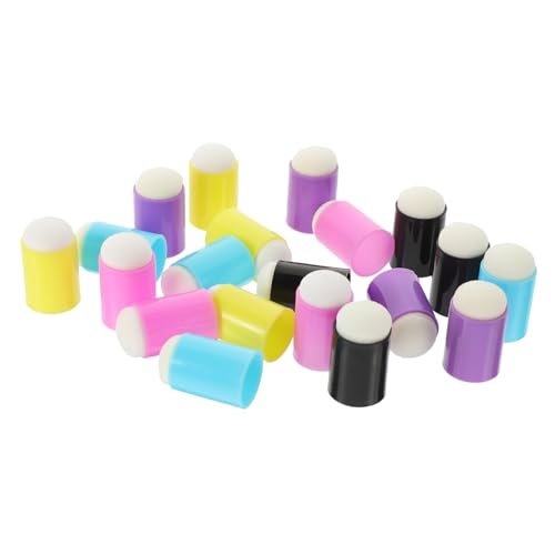 Gogogmee 20pcs Finger Painting Sponges Art Craft Daubers Sponge Brush for Boys and Girls Stamping Tools Painting Supplies