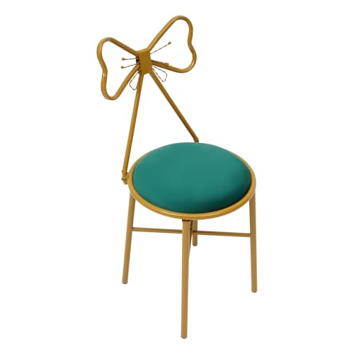 Oiveinya Bow Chair Vanity Chair Bow-Shaped Butterfly Stool Butterfly Shaped Stool Vanity Stools with Butterfly Backrest Chairs Modern Makeup Ottoman for Girl Bedroom Dressing Room Table (Green Suede)