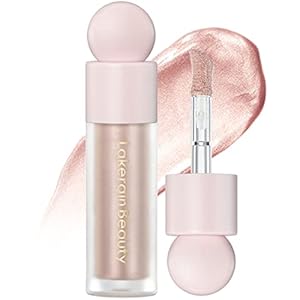 Erinde Liquid Highlighter Makeup, Shimmer Cream Highlighter, Natural Light Face Highlighter, Brightening Liquid Highlight, Face Body Glow Makeup, Glow Drops Makeup, Highlighter Makeup #03 Rose Gold