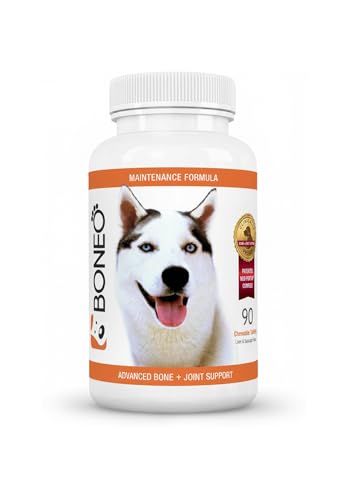 Boneo Canine Maintenance Formula- Lactoferrin-Based Bone and Joint Supplement for Dogs- 90 Ct Chewable Tablets, Liver and Sausage Flavor