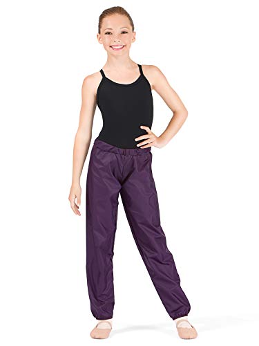 Body Wrappers Ripstop Pants for Dance, Hiking, Workouts and More - Unisex Youth Warm Up Pants for Boys and Girls - Style 071 (8-10, Black)