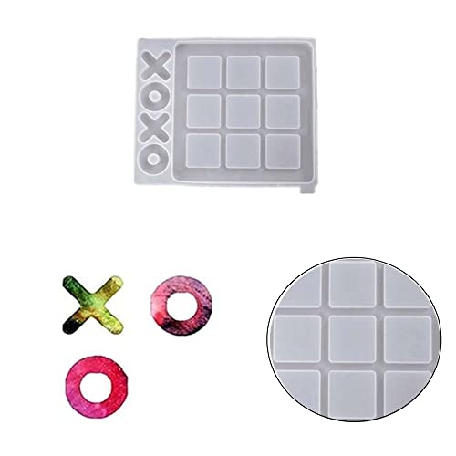 1 Piece Tic Tac Toe Mold Fun Family Chess Resin Mould XO Board Mold for DIY Family Party DIY Making - Image 3