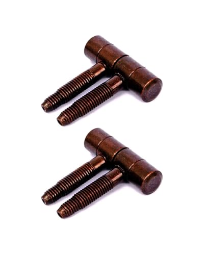 bricoleva.it Cerniere Anuba per infissi in legno, Set 2 Maschio e 2 Femmina - Cerniere a Due Gambi - Kit di Cerniere Anuba in Varie Finiture e Misure (Ø 9 mm, Bronzato)