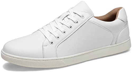 Jousen Men's Sneakers Leather Casual Shoes for Men Business Lace Up Dress Sneaker Mens Shoe