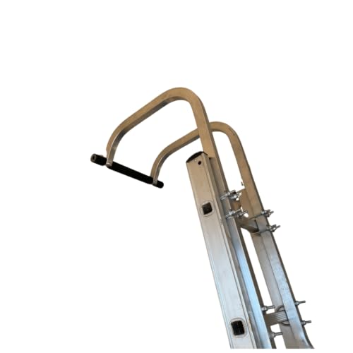 Image of Bison Products Industrial Roof Hook — Stop Ladder Slips on the Roof | Stability Bar for Secure Ridge Grip, Universal Fit, Location Wheels, 3kg Aluminium | UK Manufactured Since 1972