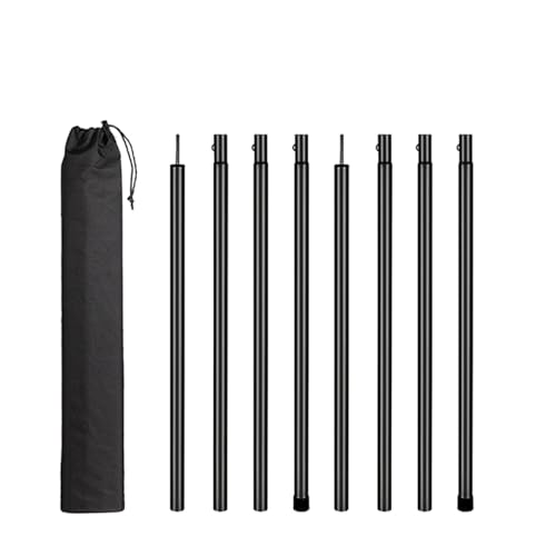 Yiju 8Pcs Tent Poles for Tarp, Iron, Portable Accessories Premium Camping Tarp Poles Set Lightweight for Backpacking Awning Canopy, Black 57.5cmx2.5 cm