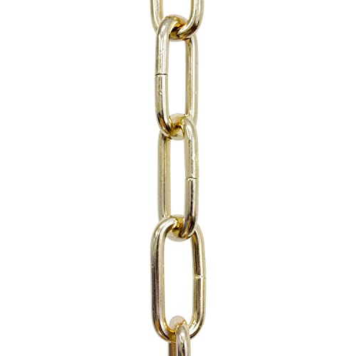 Image of RCH Hardware CH-ST59-U58-PB Steel Chandelier Chain 3 Gauge, Polished Brass (1 Foot)