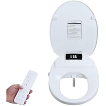 Bidet Toilet Seat, Electric Smart Heated Toilet Seat with Instant Water Heating & 5-Level Adjustable Water Temperature/Pressure, Hygienic & Silent, Night Light Ring, Automatic Flip Cover