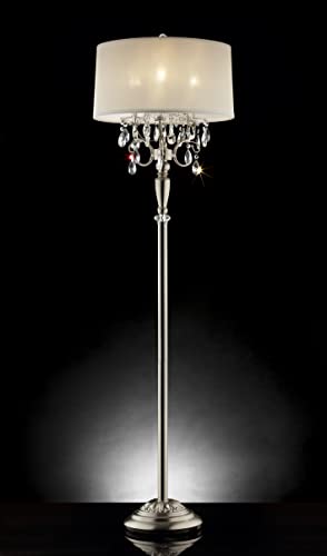 OK Lighting OK-5109F Crystal Silver Floor Lamp - Image 3