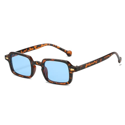 Lunettes de soleil carrées LVTFCO bleu léopard avec verres dégradés UV400 taille unique