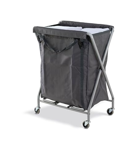 Numatic Twin Housekeeping Laundry Trolley On Wheels Commercial Dirty Linen Basket Folding Frame - Avern (200L)