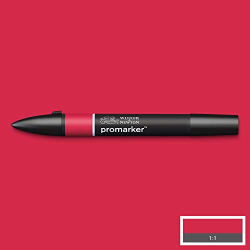 Image of Winsor & Newton Promarker, Alcohol Based Markers, Poppy (R565), Double Tipped Drawing Marker Set for Artists, Graphic Designers, Illustrators - Chisel & Fine Twin Tip, Streak Free Coverage