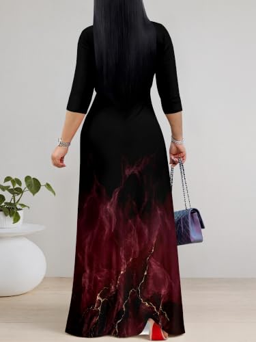 Image of Women's 3 /4 Sleeve Maxi Dress with Pockets
