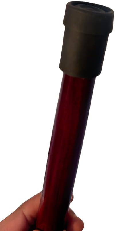 Decorative Detachable Walking Cane with Carved Handle, Burgundy Red Finish, Elegant Costume Accessory, Two-Piece Design with Rubber Tip