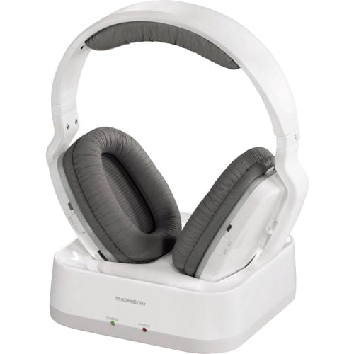 THOMSON | Auriculares inalámbricos UHF para televisión, 8h de ejecución, 100m de Alcance, 1 Metro de Cable