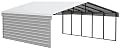 Arrow Carports Galvanized Steel Carport, with 1-Sided Enclosure, Compact Car Metal Carport Kit, 20' x 24' x 7', Eggshell