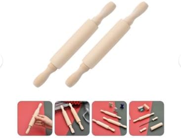 Miniatura 4 de Mini rodillo de madera de 6 pulgadas para cocina larga para hornear masa pequeña para niños Fondant Pastelería Pizza Artesanía y juego imaginativo