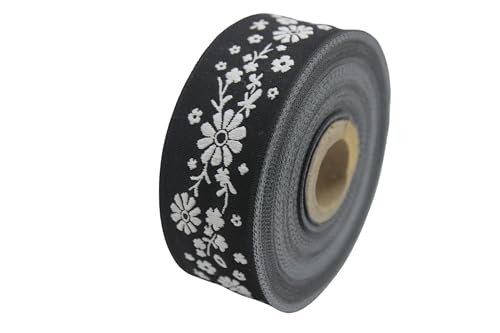 Ruban jacquard floral 3,5 cm de large pour customiser un vêtement facilement