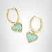 Kendra Scott Ari Heart Huggie Earrings, 14k Gold-Plated Brass, Fashion Jewelry for Women, Bright Aqua Drusy