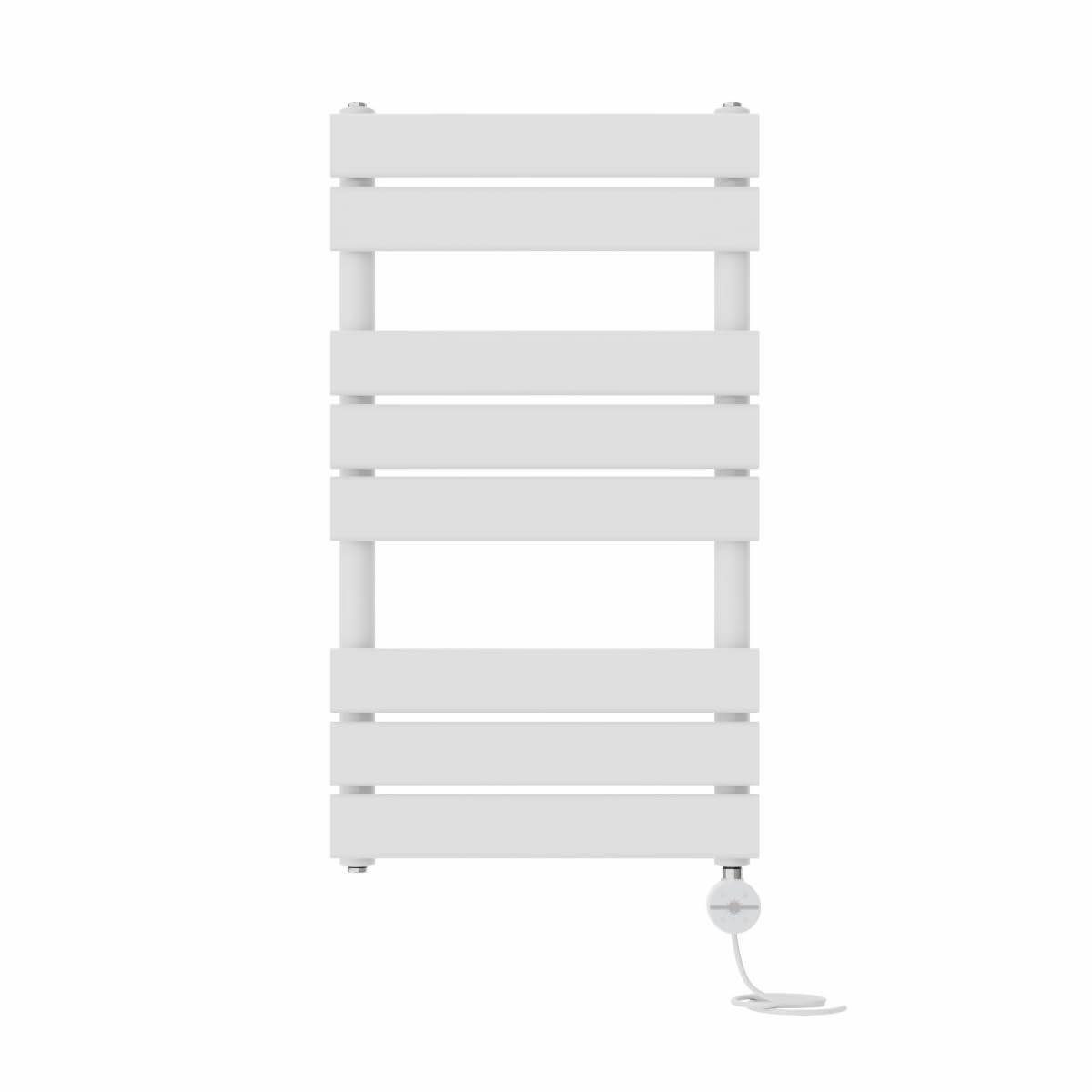 Nrg White Prefilled Flat Panel Electric Heated Towel Rail Radiator Thermostatic Bathroom Warmer With Touch Screen Display 800X450mm - 400W
