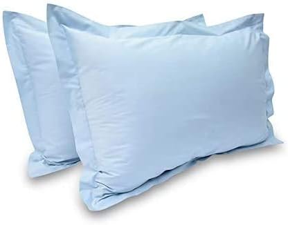 Prince Bedding 100% Egyptian Cotton Solid Pattern 2 Piece Pillowshams 500 Thread Count (Standard Size, Navy)