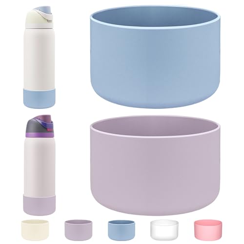 WK IEASON 2Pcs Silicone Boot for Owala Water Bottle, Protective Flask Bottom Cover Base for Owala FreeSip Twist and Flip Flask Water Bottle Accessories-3.56inch Bottom Diameter