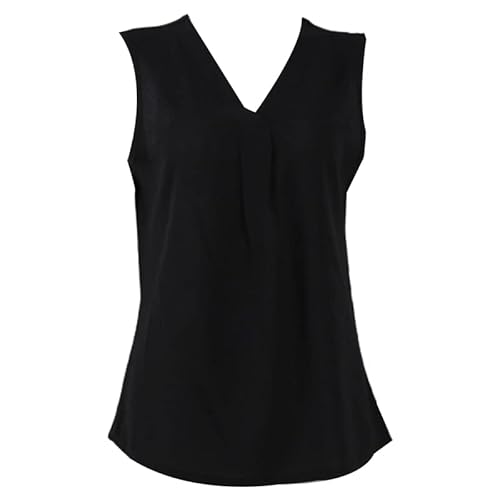Gissroys Elegantes, einfarbiges, tägliches T-Shirt, Sommer, V-Ausschnitt, ärmellose, dünne Pullover, Kurze Oberteile, tägliche Arbeitskleidung für Damen Cover