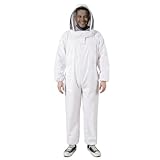 Flexzion Ganzkörper-Imkeranzug, Imkerbekleidung Overall Jacke Outfit Ausrüstung Bienenhaltungszubehör mit schützender, selbsttragender, runder Schleierhaube für Imkerei (L)