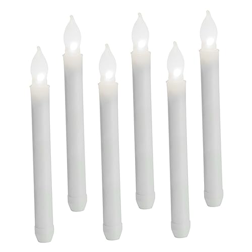 NUOBESTY 6pièces Bougies LED Coniques sans Flamme à Piles pour Décoration De Table Et Ambiance Intérieure