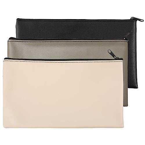 Geldtaschen 4er Set - PU Dokumententaschen Mit Reißverschluss & Kartenfach