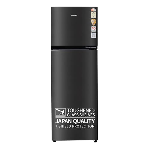 SHARP 285 L Frost Free Double Door 2 Star Refrigerator |Japan 7 Shield Protection|Hi-Tech Inverter |(Coffee Hairline, SJ-FF335V2-PCH)