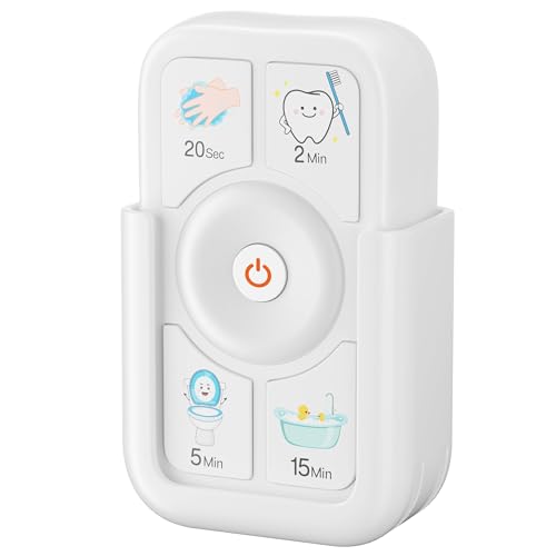 Temporizador para cepillado de dientes de niños: 2 minutos para cepillar dientes, 20 segundos para lavarse las manos, 5 minutos para el inodoro, 15 minutos para la ducha, herramienta de gestión del